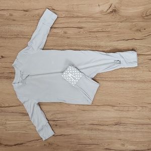 Willow+Co 0-3 months Zippered Romper in Dusty Blue